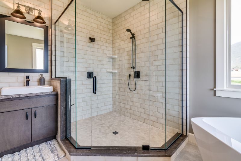 Corner Shower with Minimal Frame